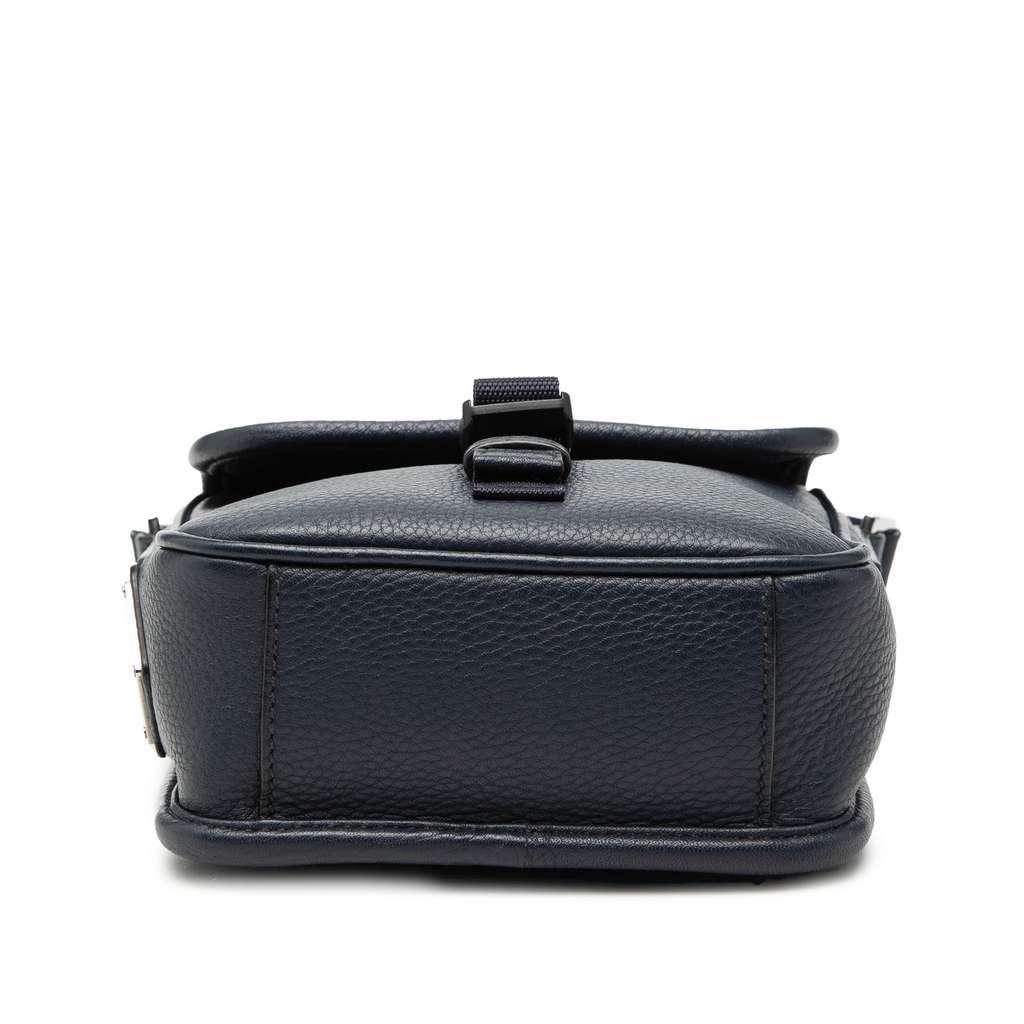 Prada Vitello Phenix Buckle Messenger Bag Blue Leather Very good condition - Inside View