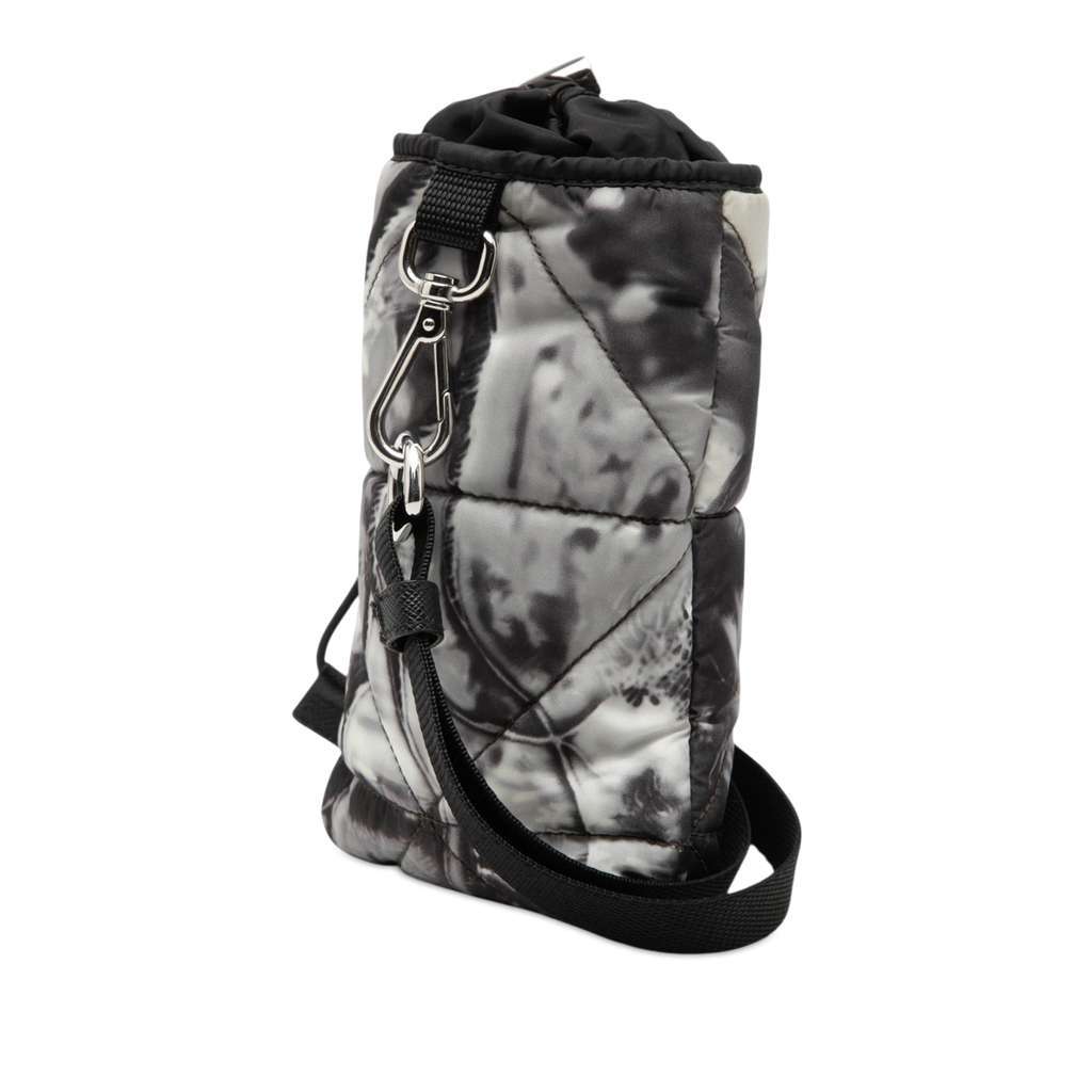 Prada Re Nylon Printed Phone Pouch Black Very good - Back View