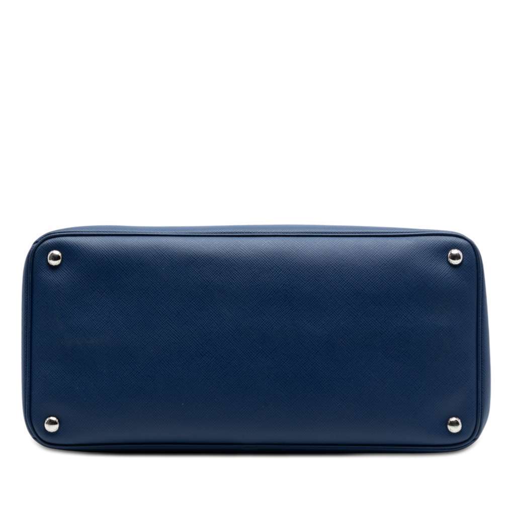 Prada Saffiano Cuir Turnlock Twin Satchel Blue Leather Very good - Inside View