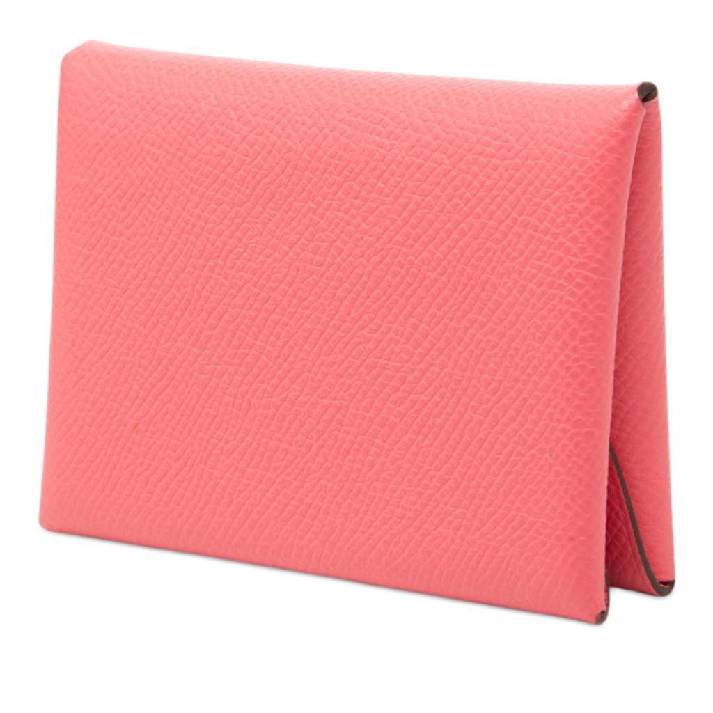 Hermès Epsom Calvi Duo Wallet Pink Leather Very good - Back View