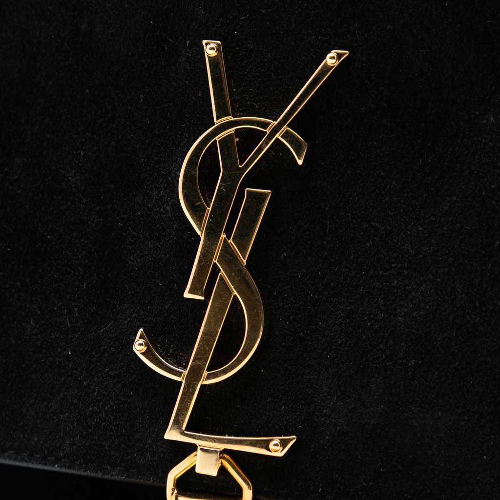 Saint Laurent Medium Suede Monogram Kate Tassel Crossbody Black Leather Very good - Box View