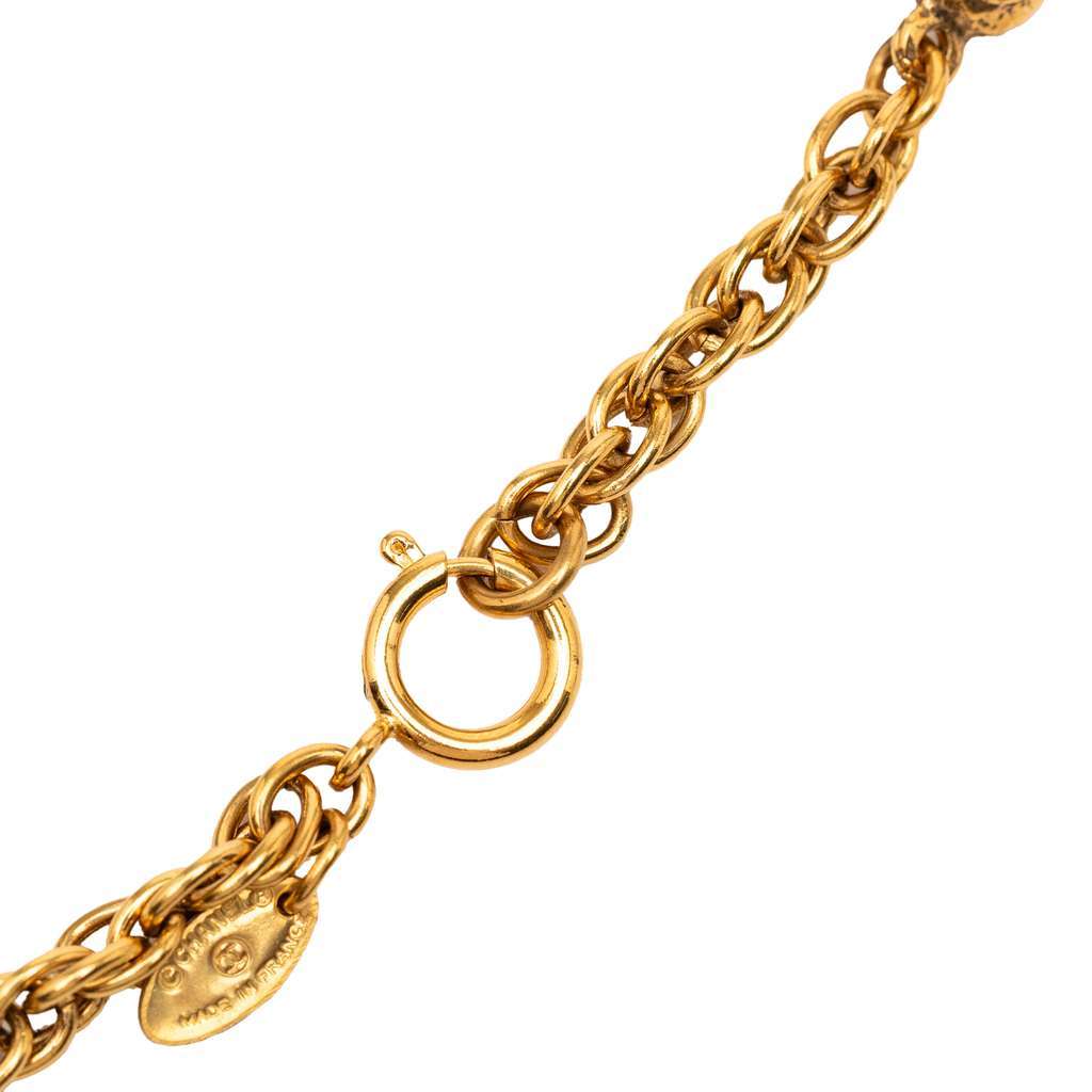 Chanel Gold Plated Ball Charms Necklace Gold Metal Very good - Inside View