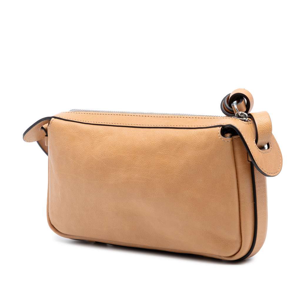Fendi Mini Calfskin Simply Shoulder Bag Brown Leather Very good - Back View