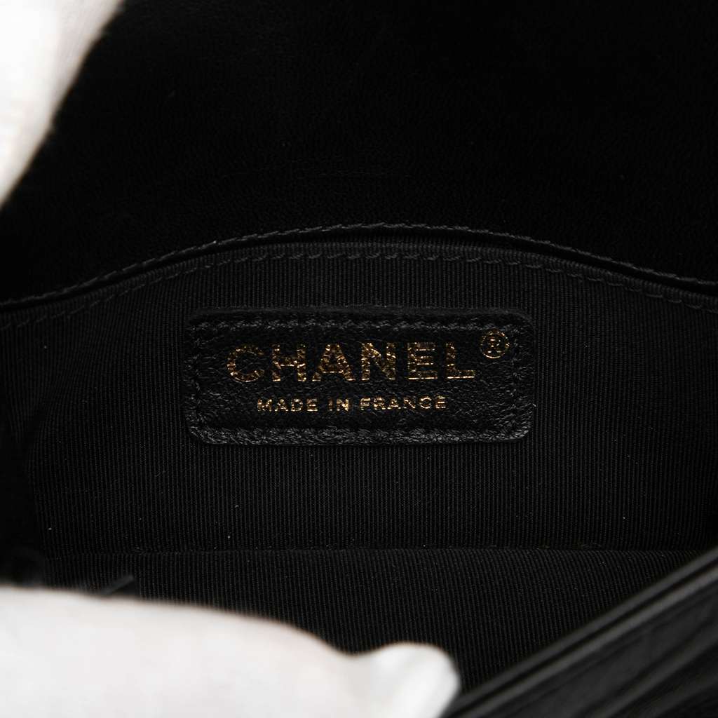Chanel Mini Quilted Lambskin Boy Flap Black Leather Very good - Box View