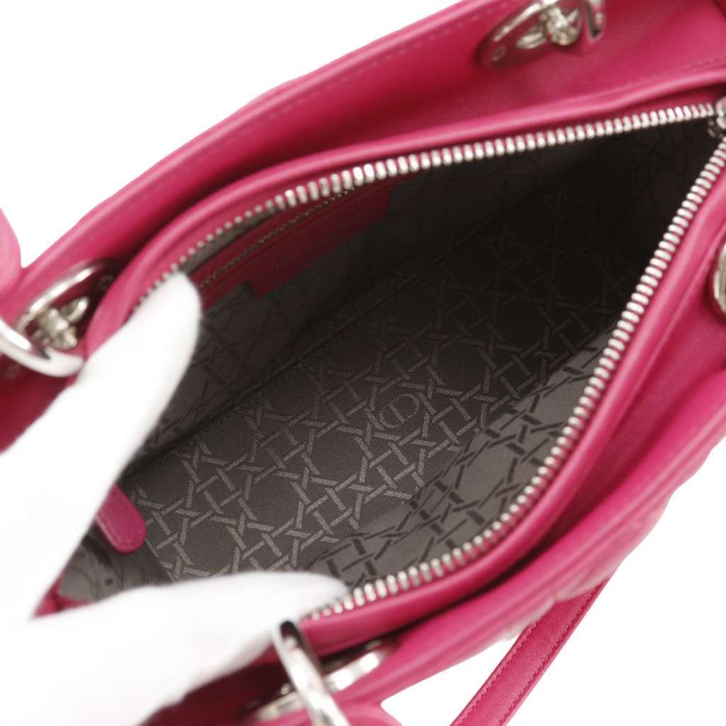Dior Medium Lambskin Cannage Lady Dior Pink Leather Very good - Box View