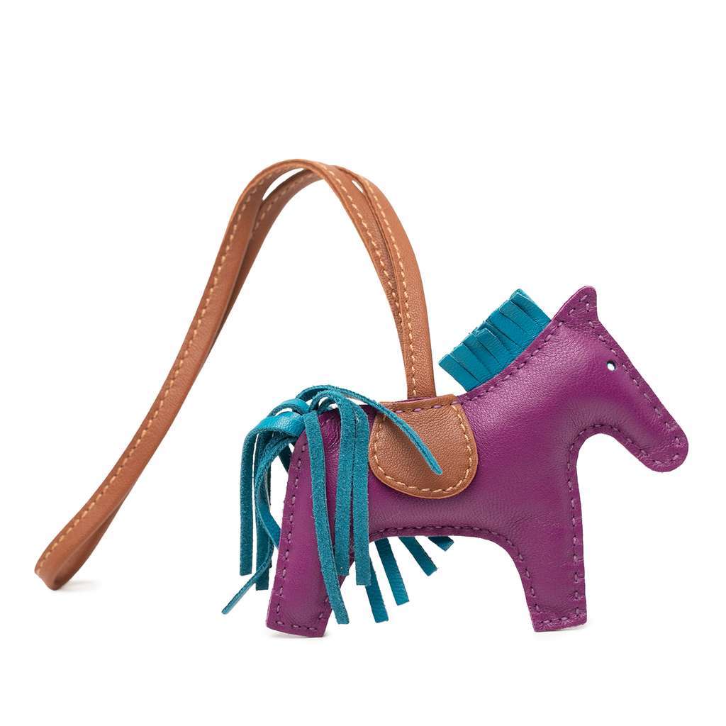 Hermès Milo Lambskin Grigri Rodeo Bag Charm PM Purple Leather Very good - Back View