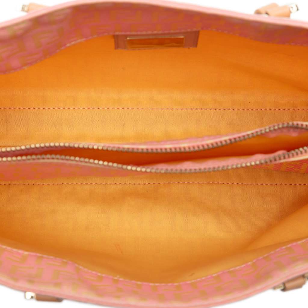 Fendi Zucchino Canvas Tote Pink Canvas Very good - Model View