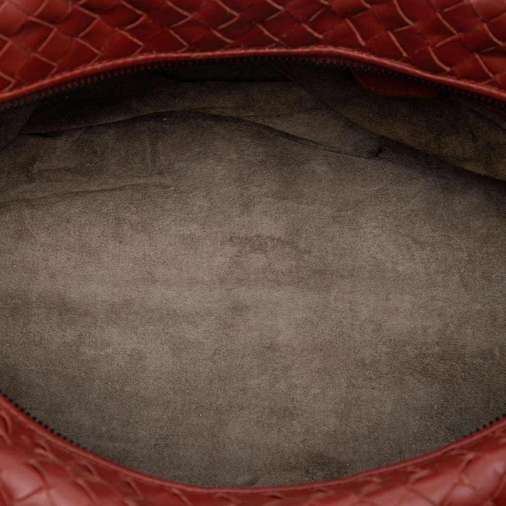 Bottega Veneta Nappa Intrecciato Boston Bag Red Leather Very good - Model View