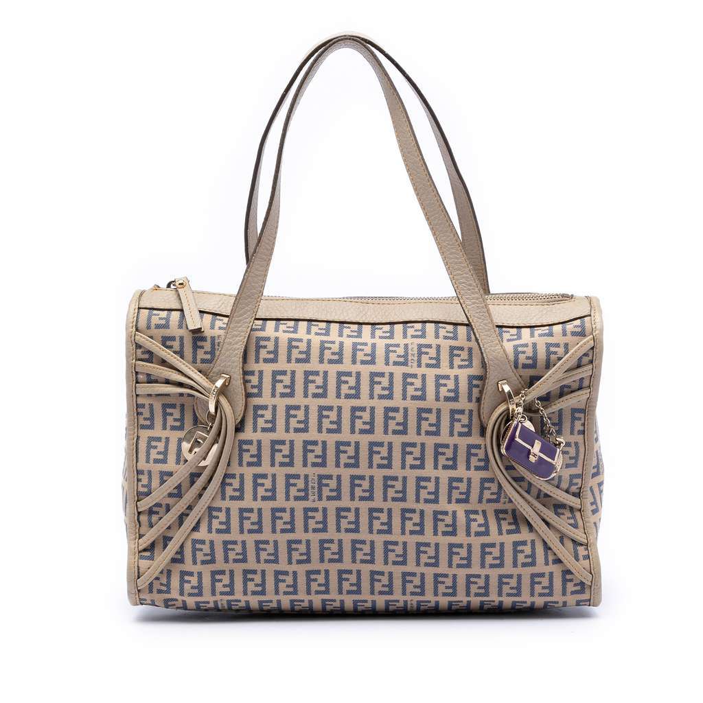 Fendi Zucchino Canvas Tote Beige Canvas Very good - Front View