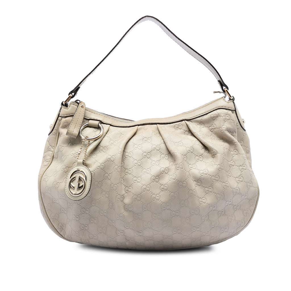 Gucci Guccissima Sukey Shoulder Bag Brown Leather Very good - Front View