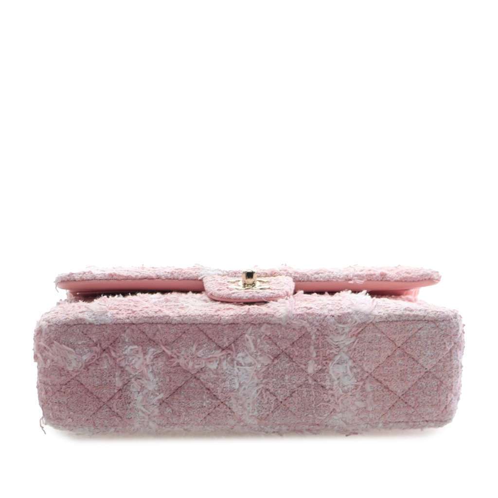 Chanel Medium Classic Tweed Double Flap Pink Tweed Very good condition - Inside View