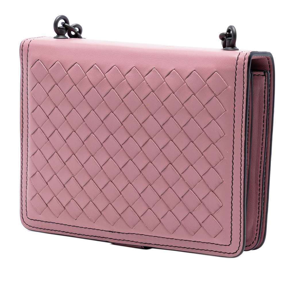Bottega Veneta Small Nappa Intrecciato Runway Shoulder Bag Pink Leather Very good condition - Back View