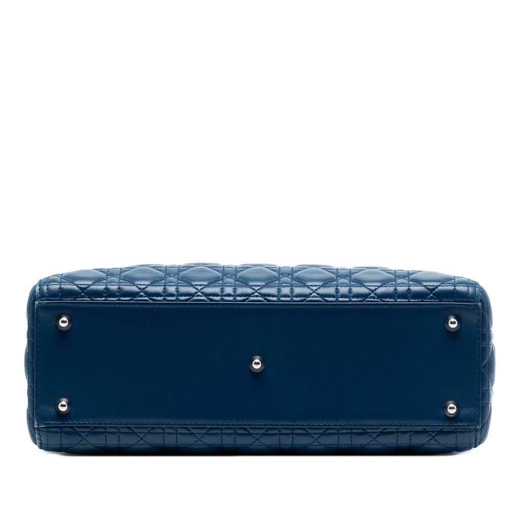 Dior Large Lambskin Cannage Lady Dior Blue Leather Very good - Inside View