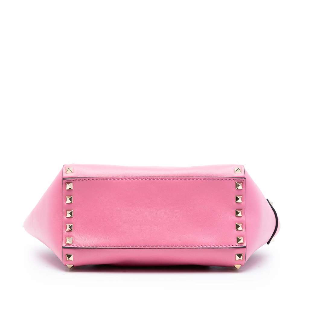 Valentino Mini Leather Rockstud Double Handle Tote Pink Leather Very good condition - Inside View
