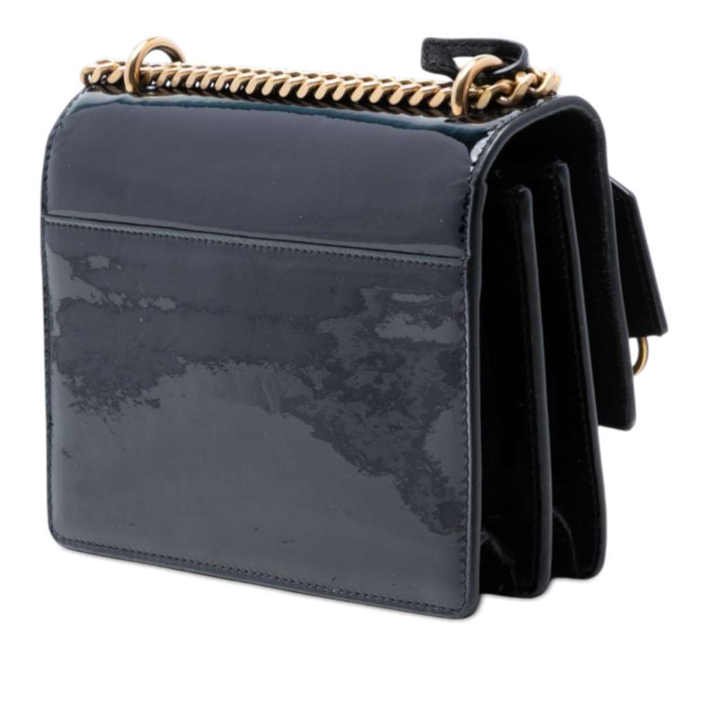Saint Laurent Small Patent Monogram Sunset Crossbody Black Leather Very good - Back View
