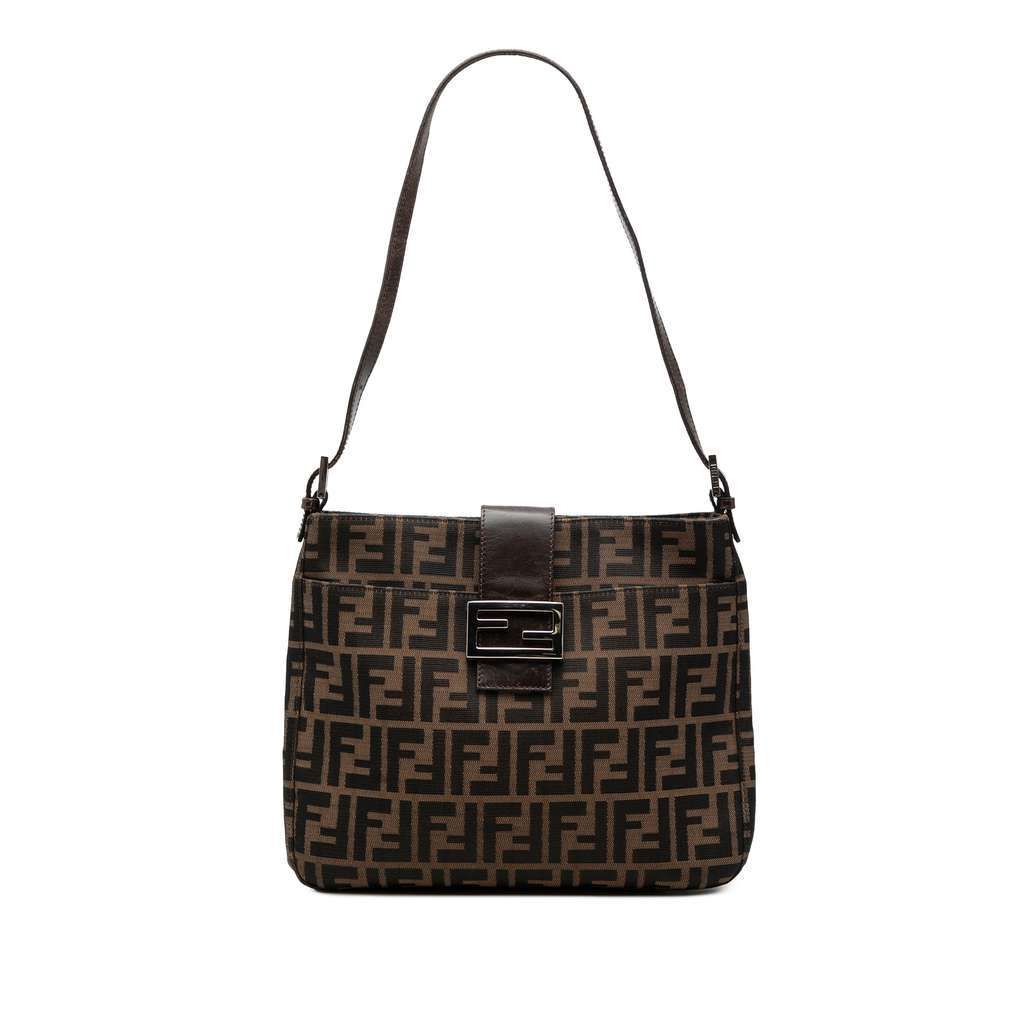 Fendi Zucca Canvas Shoulder Bag Brown Canvas Very good - Front View