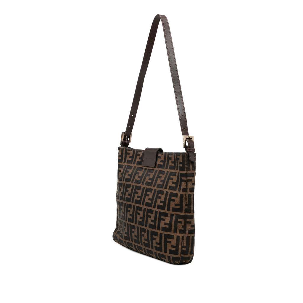 Fendi Zucca Canvas Shoulder Bag Brown Canvas Very good - Back View