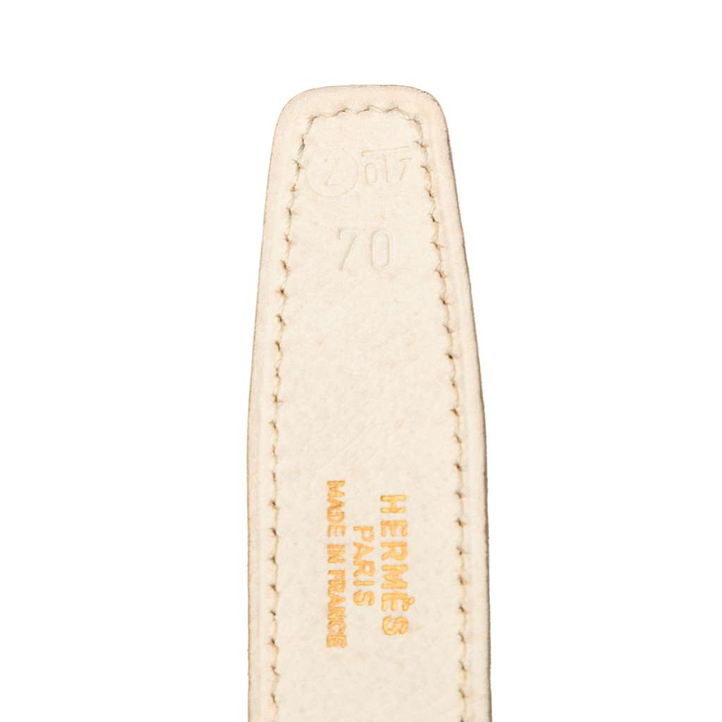Hermès Clemence and Gulliver Constance H Reversible Belt White Leather Very good condition - Box View