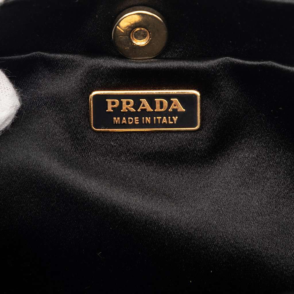 Prada Tessuto Chain Shoulder Bag Black Very good - Box View