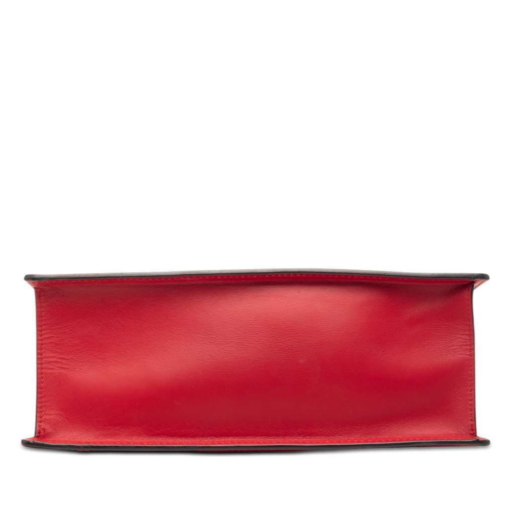 Gucci Medium Leather Web Sylvie Top Handle Bag Red Leather Very good - Inside View