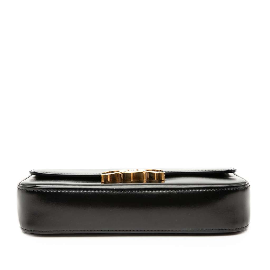 Celine Shiny Calfskin Claude Chain Shoulder Bag Black Leather Very good - Inside View