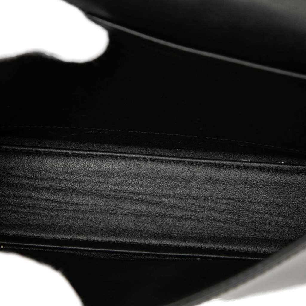 Celine Shiny Calfskin Claude Chain Shoulder Bag Black Leather Very good - Model View