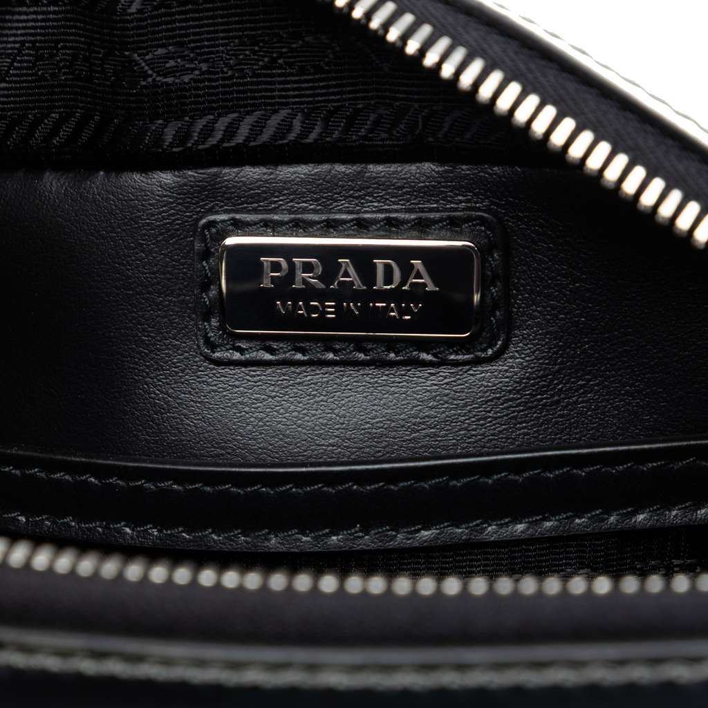 Prada Small Spazzolato Brique Crossbody Silver Leather Very good - Box View