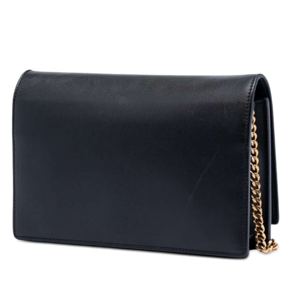 Saint Laurent Smooth Calfskin Monogram Kate Tassel Chain Wallet Black Leather Very good - Back View