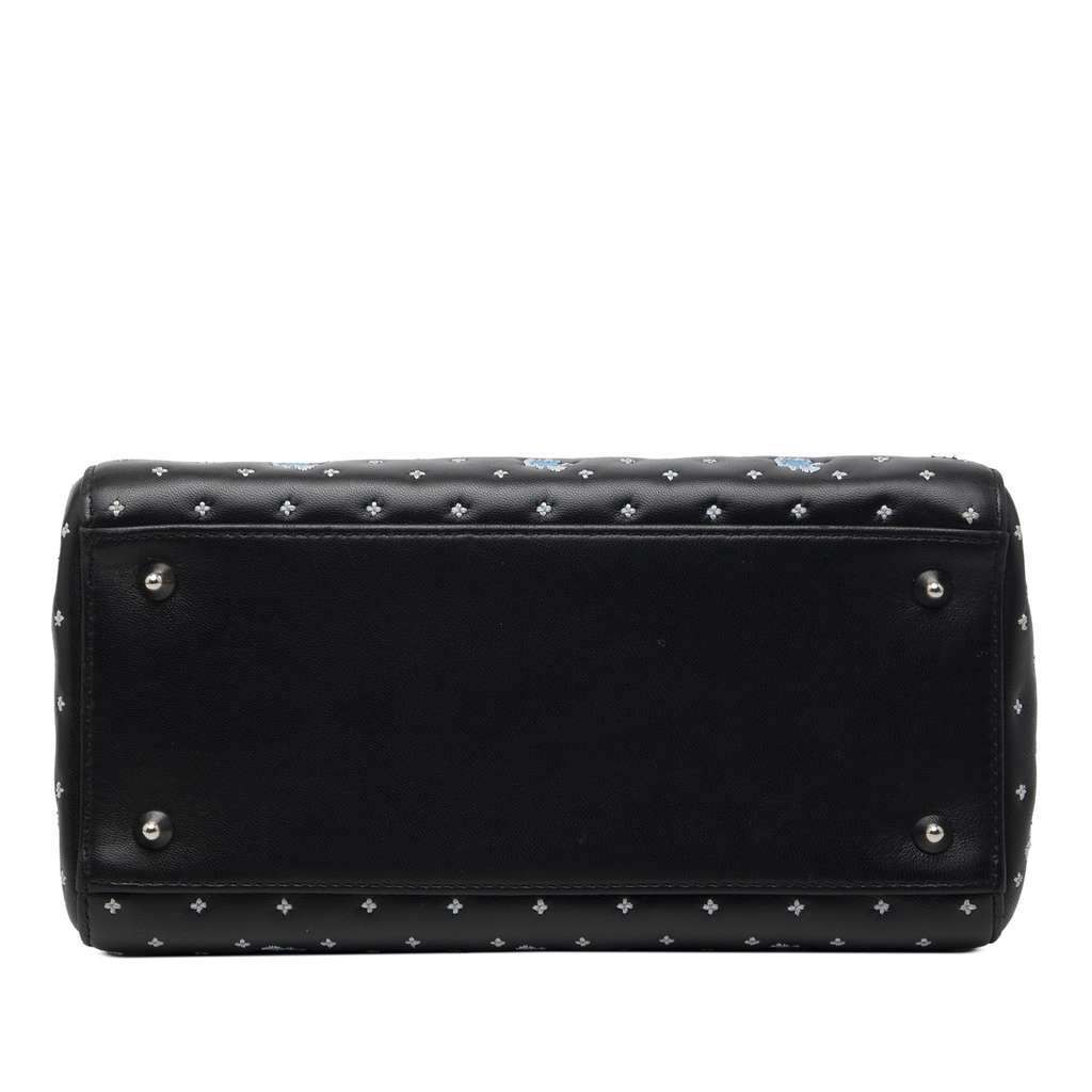 Dior Medium Calfskin Embroidered Flower Lady Dior Black Leather Very good condition - Inside View