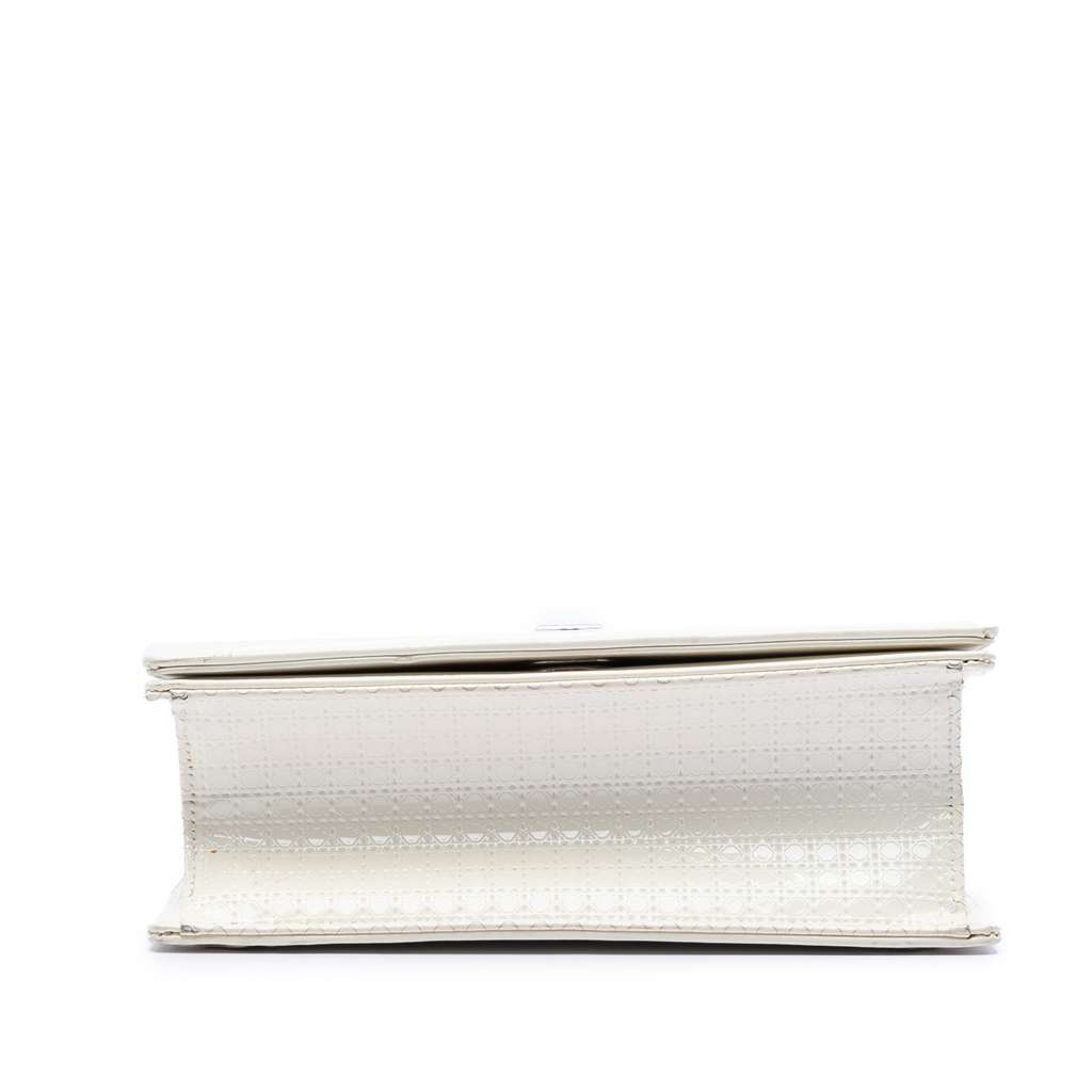 Dior Medium Patent Microcannage Diorama Flap White Leather Very good - Inside View