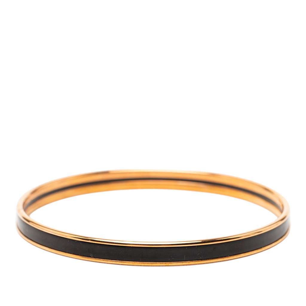 Hermès Extra Narrow Enamel Uni Bangle 62 Black Very good - Inside View