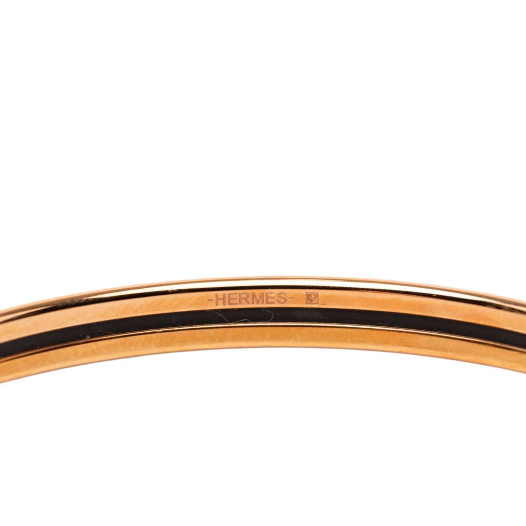 Hermès Extra Narrow Enamel Uni Bangle 62 Black Very good - Box View