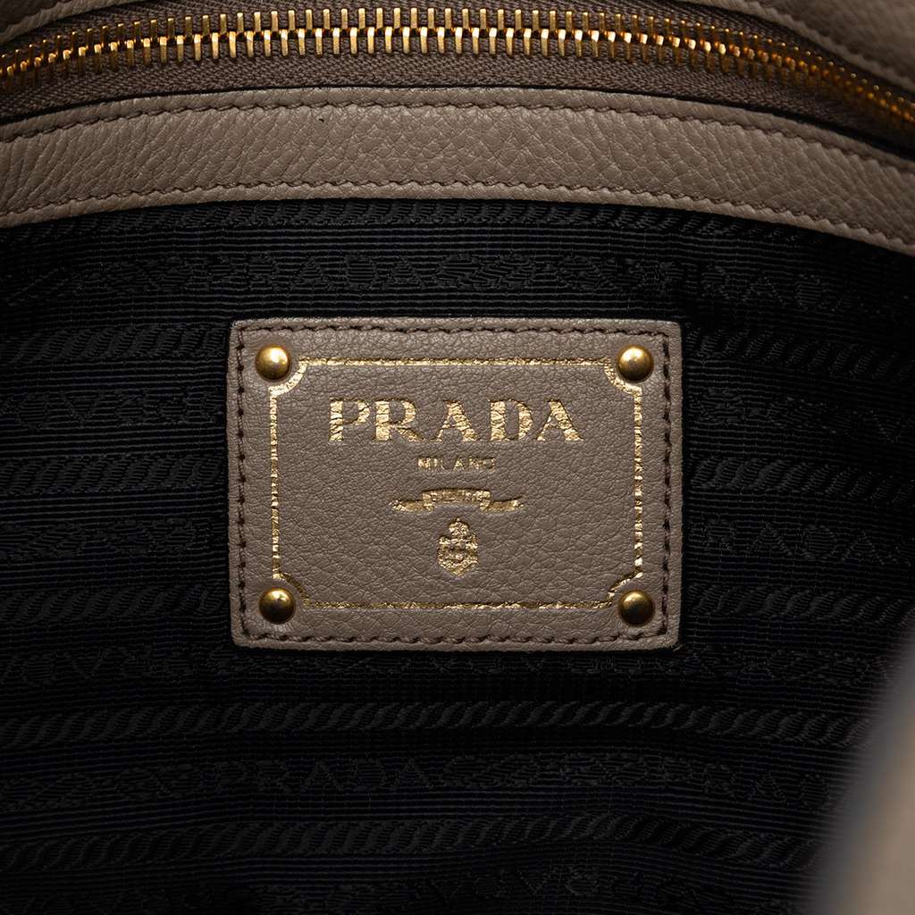 Prada Vitello Daino Canapa Logo Tote Brown Leather Very good - Box View