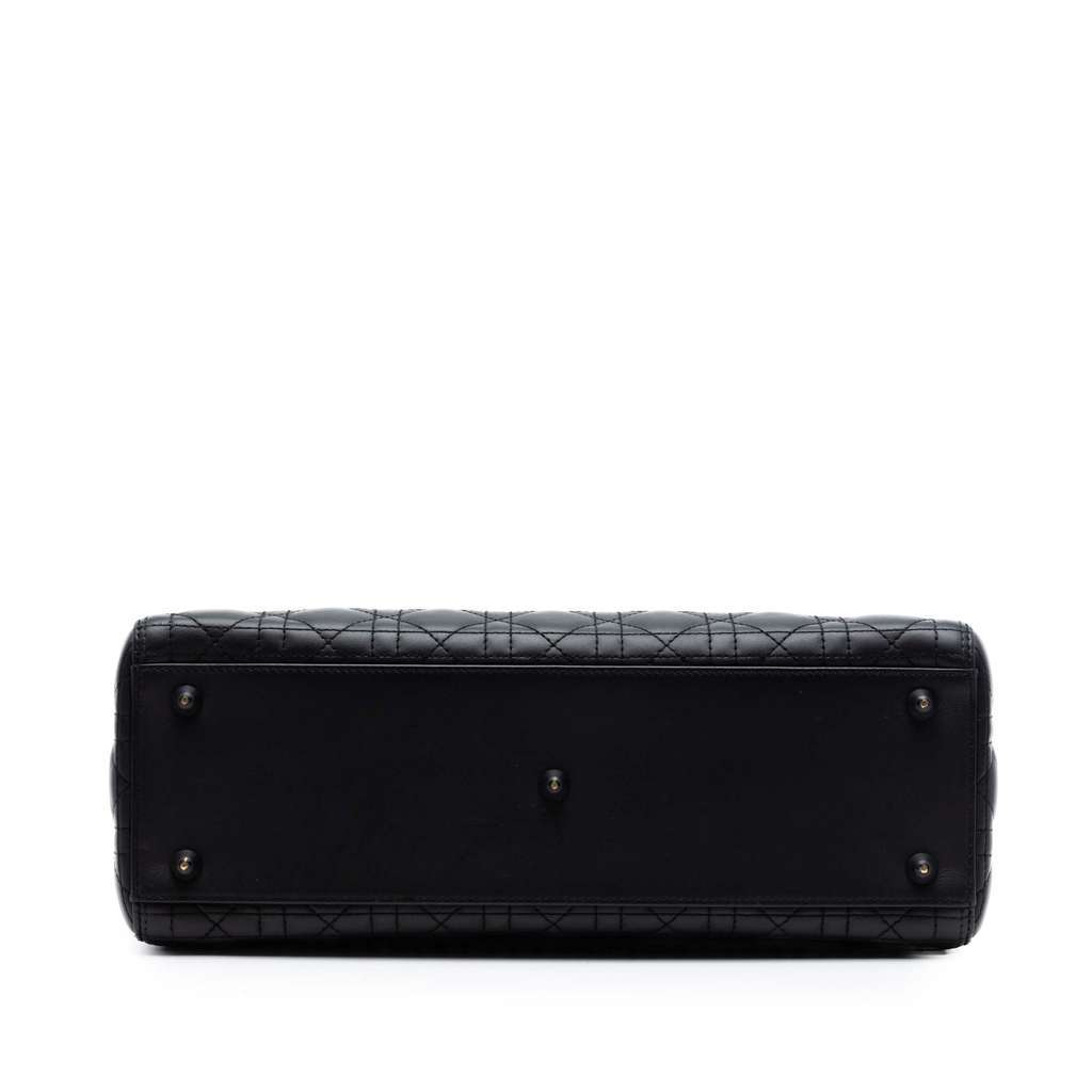 Dior Large Ultra Matte Calfskin Cannage Lady Dior Black Leather Very good - Inside View