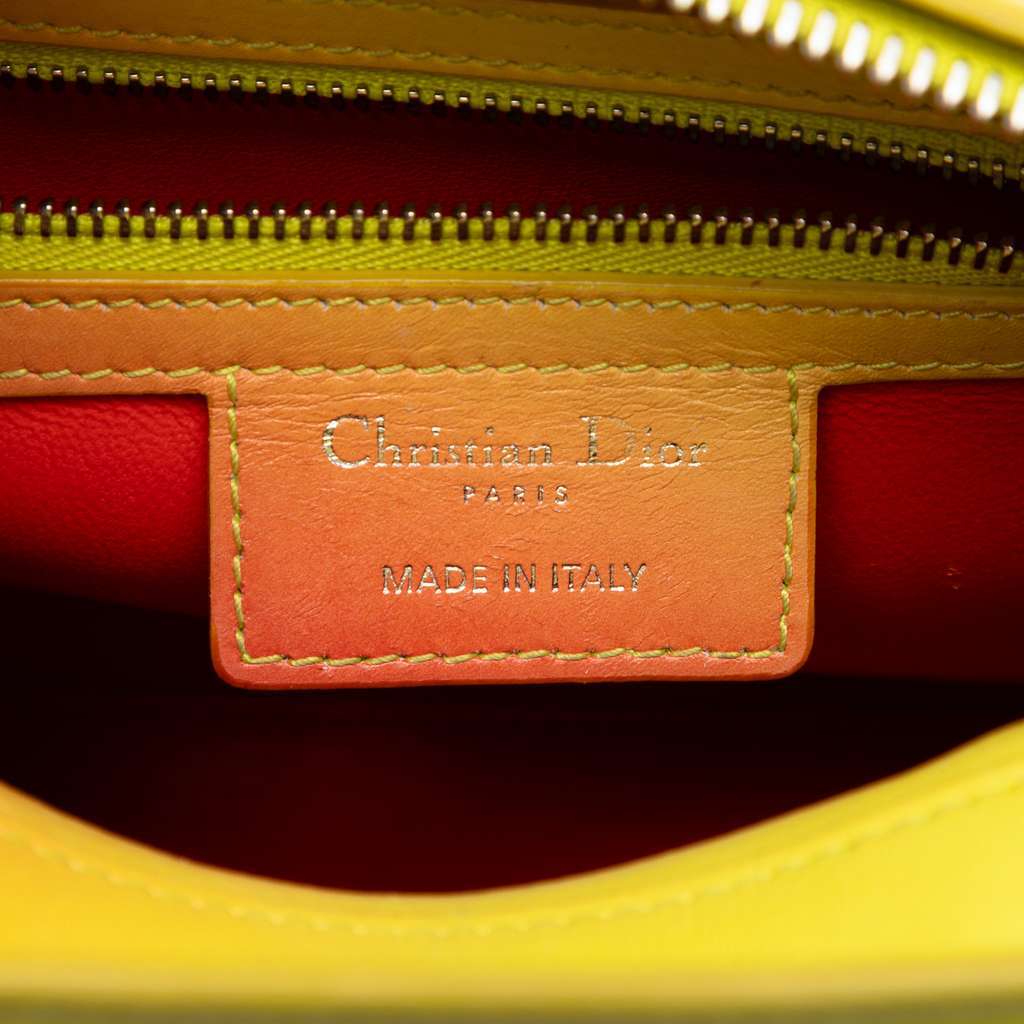 Dior Medium Ombre Calfskin Lady Dior Yellow Leather Very good - Box View