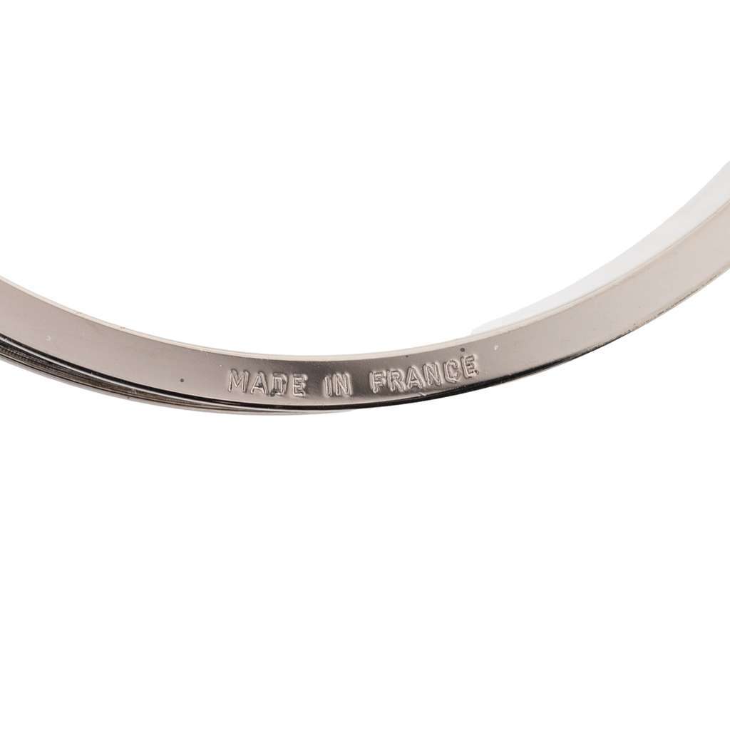 Hermès Palladium Plated Leather Kelly Cadena Lock Bangle Bracelet Silver Metal Very good - Box View