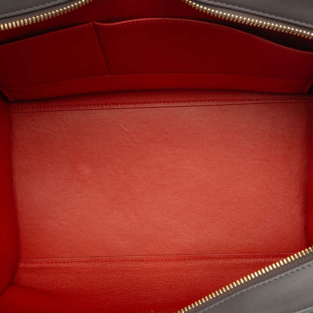 Celine Medium Tricolor Calfskin and Suede Trapeze Satchel Grey Leather Very good - Model View