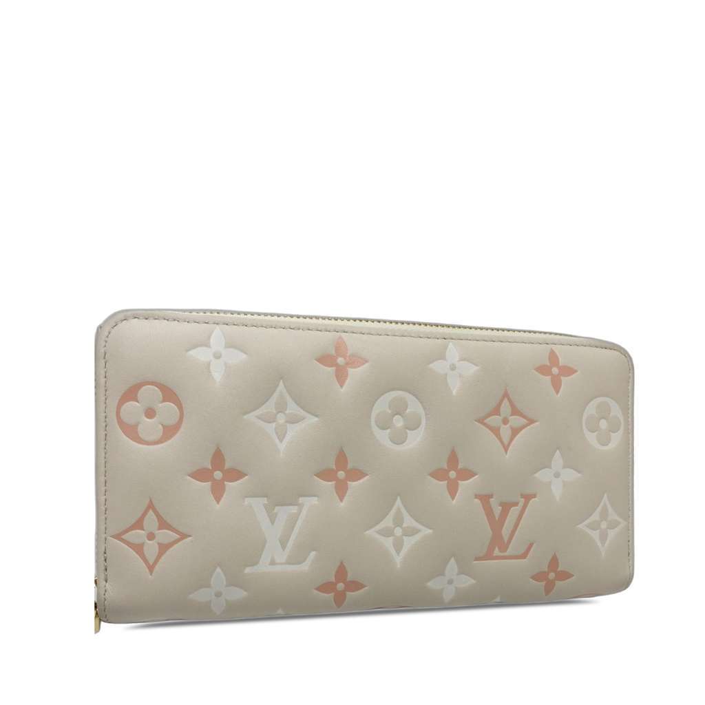 Louis Vuitton Tricolor Monogram Embossed Lambskin Zippy Long Wallet Brown Leather Very good - Back View