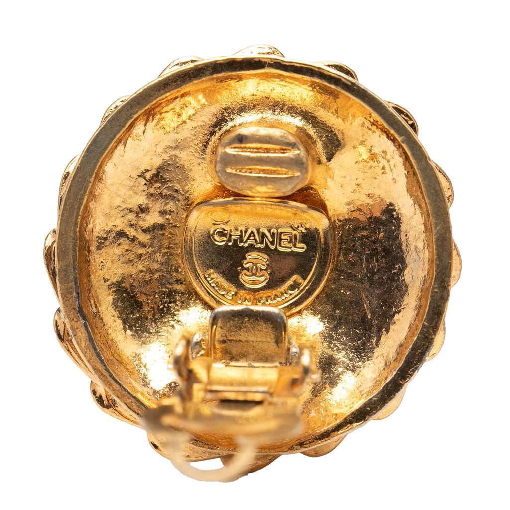 Chanel Gold Plated Mademoiselle Clip on Earrings Gold Metal Very good - Inside View
