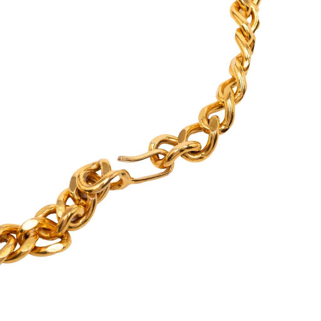 Chanel Gold Plated Double Strand Link Chain Necklace Gold Metal Very good - Inside View