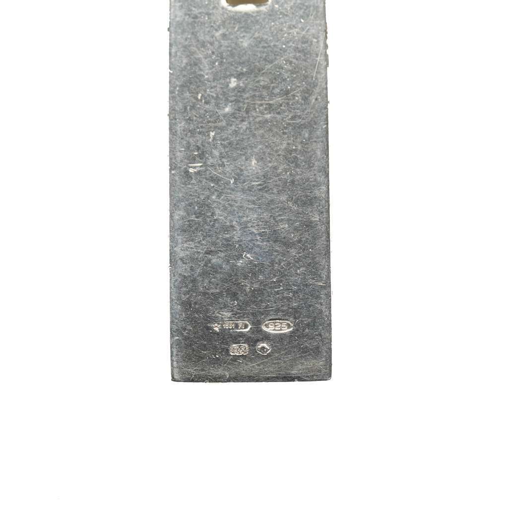 Gucci Sterling Silver G Plate Pendant Necklace Silver Silver Very good - Model View