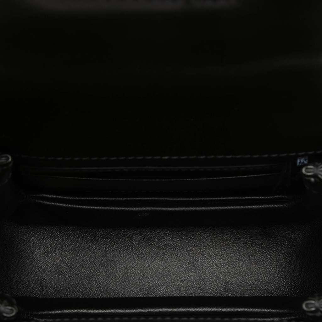 Gucci Mini Calfskin 1947 Bamboo Top Handle Bag Black Leather Very good - Model View