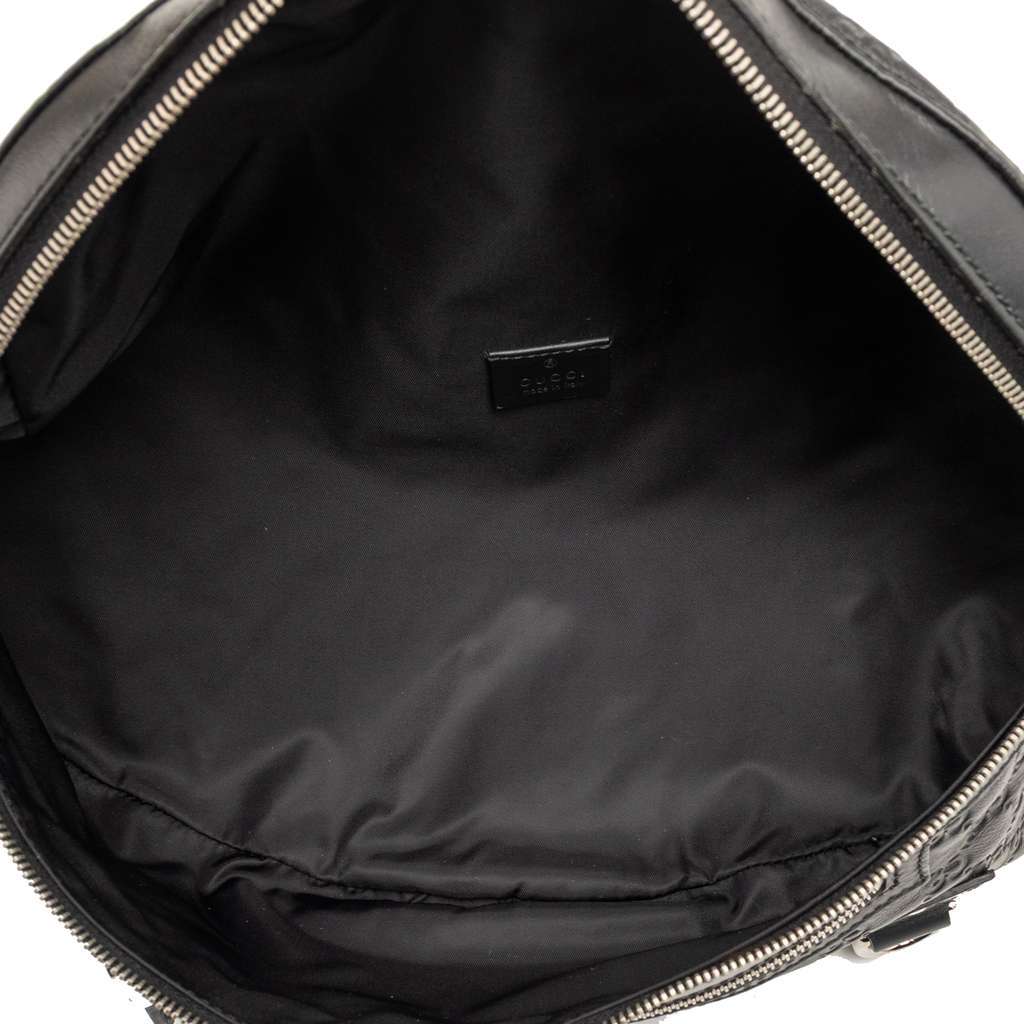 Gucci Guccissima Web Belt Bag Black Leather Very good condition - Model View