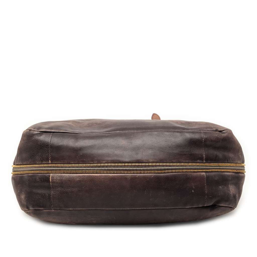 Prada Ombre Vitello Daino Side Zip Convertible Tote Brown Leather Very good condition - Inside View