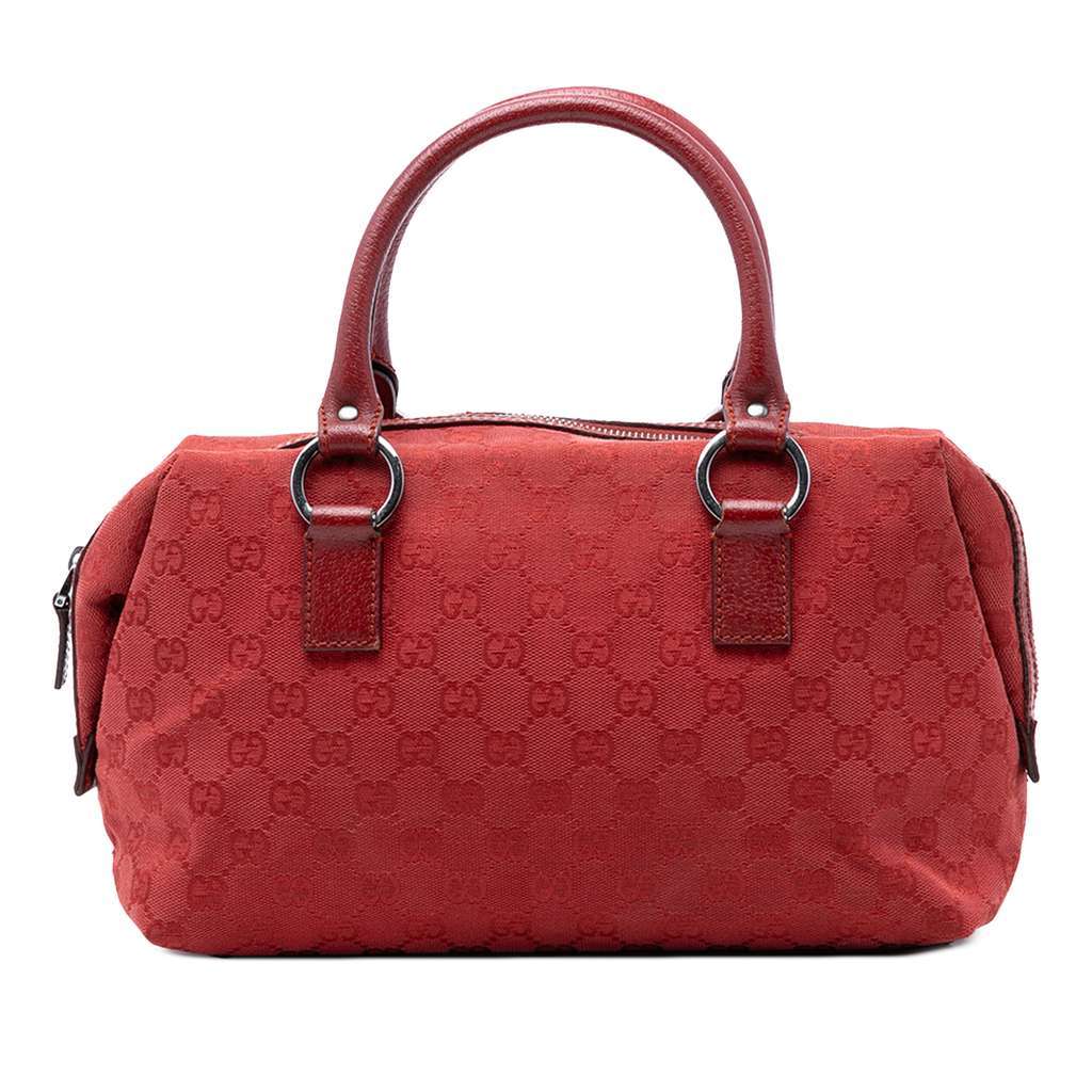 Gucci GG Canvas Boston Bag Red Canvas Very good - Front View