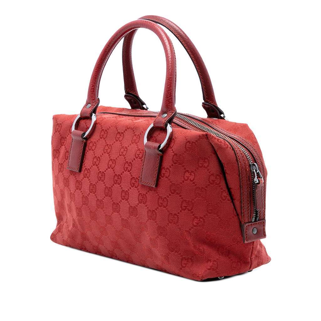 Gucci GG Canvas Boston Bag Red Canvas Very good - Back View