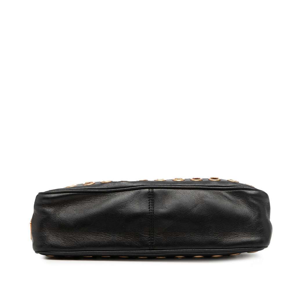 Prada Grommet Leather Shoulder Bag Black Leather Very good condition - Inside View