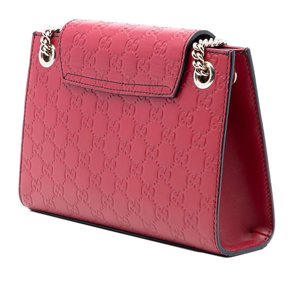 Gucci Small Guccissima Emily Shoulder Bag Red Leather Very good - Back View