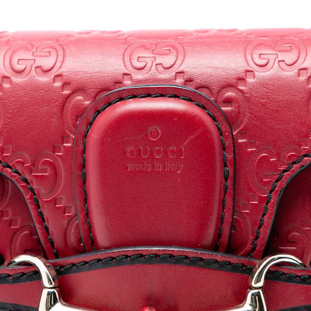 Gucci Small Guccissima Emily Shoulder Bag Red Leather Very good - Box View