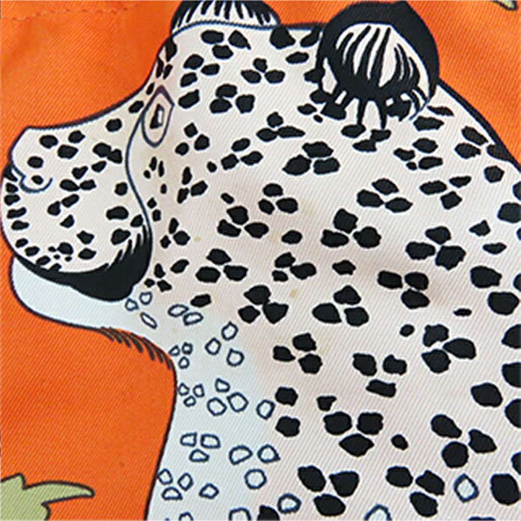 Hermès Les Leopards Silk and Epsom Sac Musardine Orange Silk Very good condition - Box View